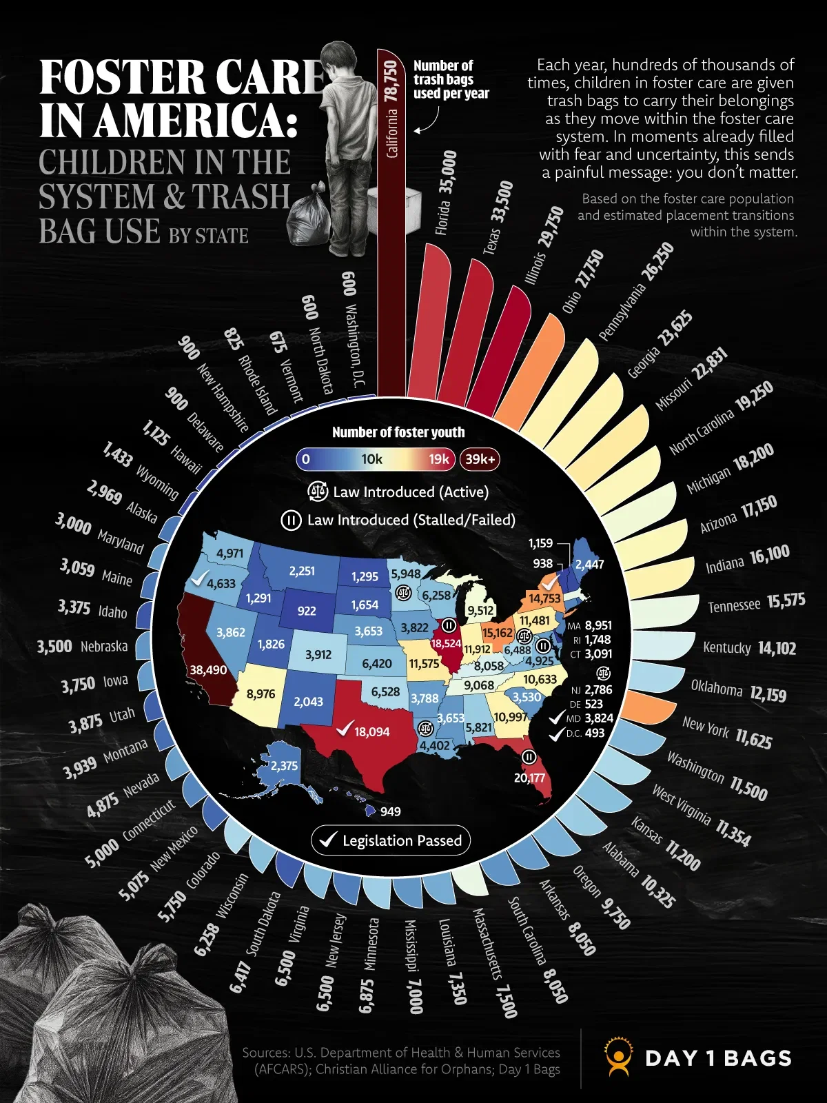 Mapped: Where Children in Foster Care Are Still Moving Their Lives in Trash Bags