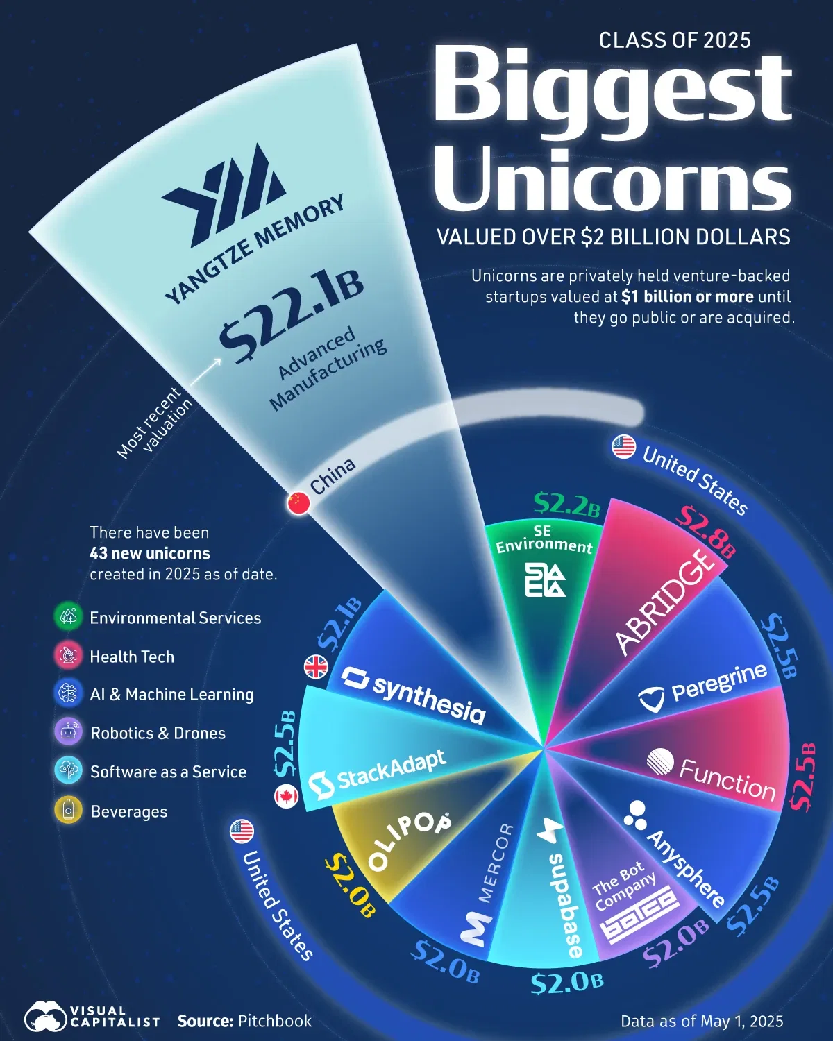 Visualizing the Class of 2025's Biggest Unicorns 🦄