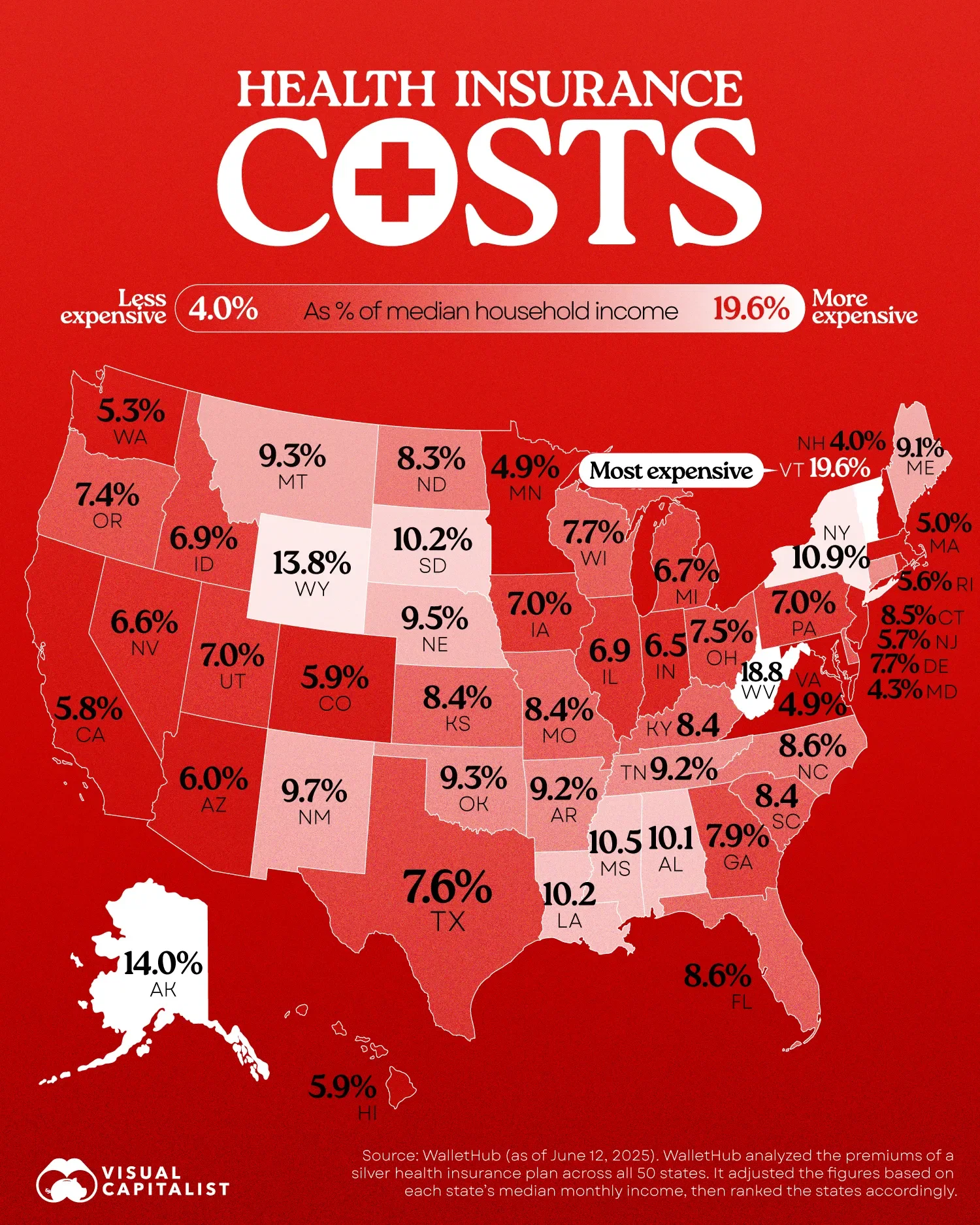 Mapped: Where Americans Pay the Most (and Least) for Health Insurance