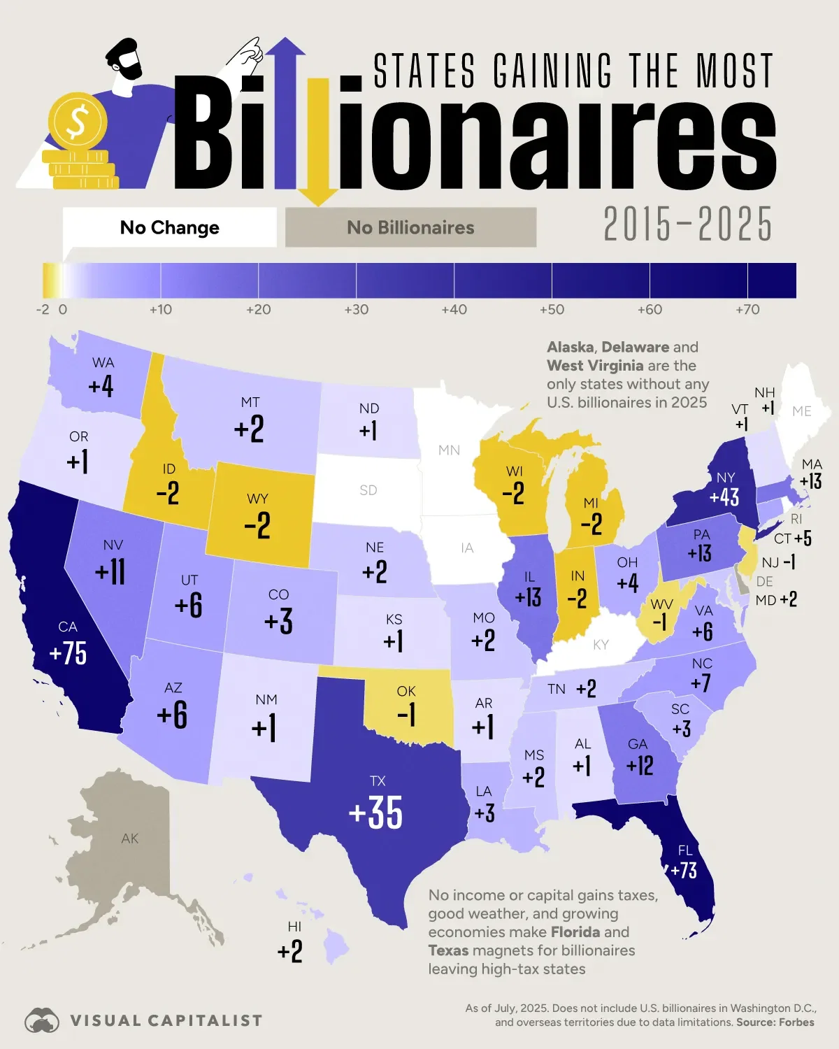 The U.S. Has Gained 329 Billionaires Since 2015. Here’s Where.