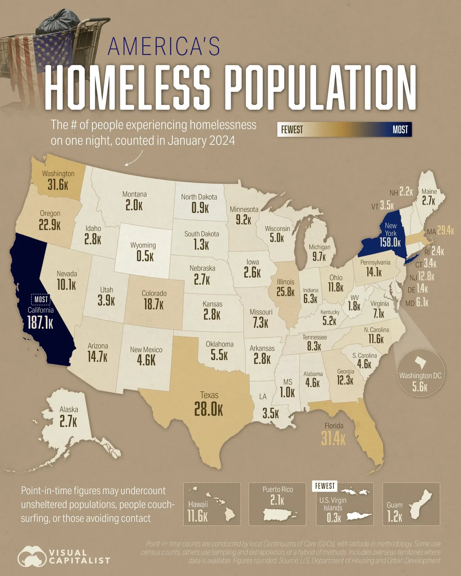 Mapped: America's Homeless Population by State