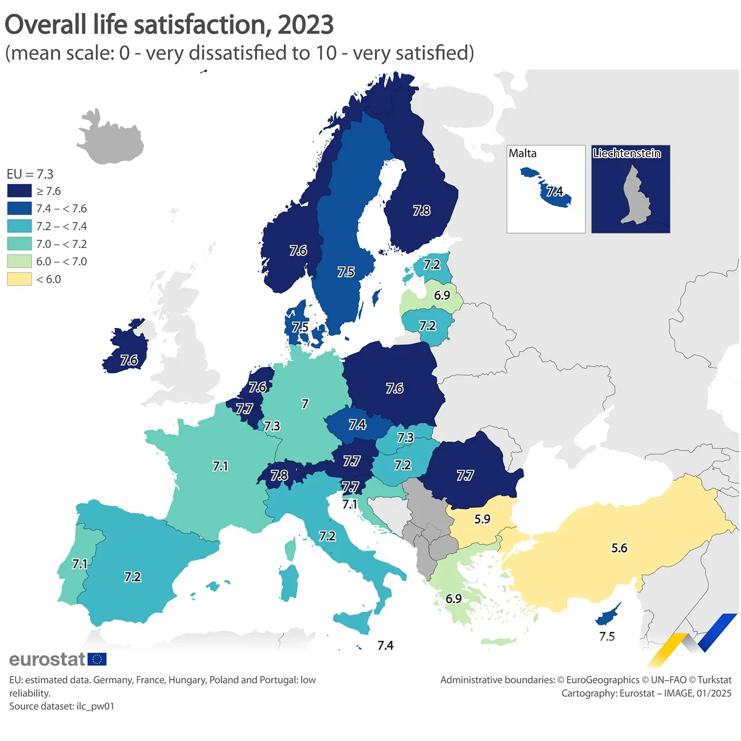 Overall Life Satisfaction in Europe