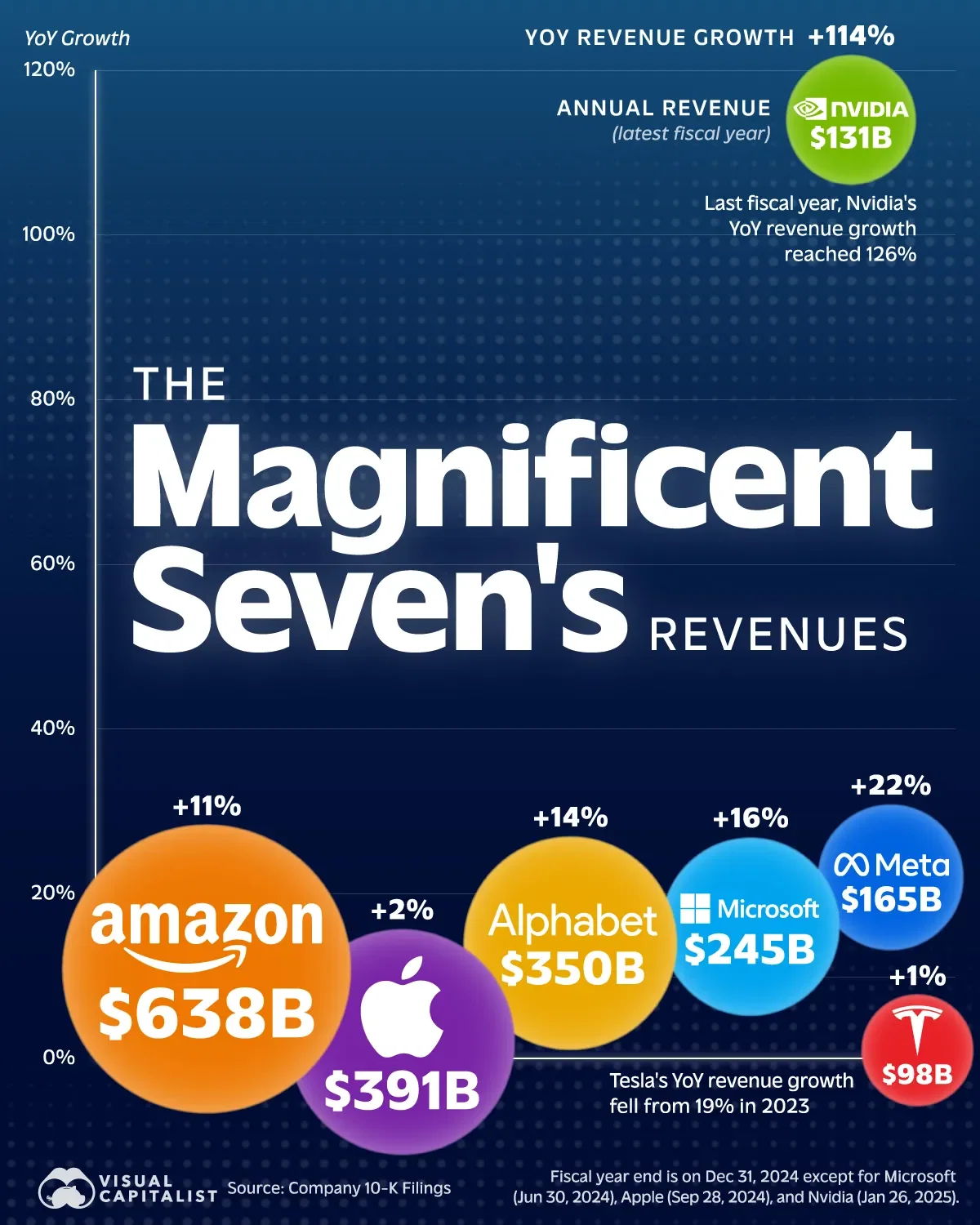 Nvidia Tops Revenue Growth in Magnificent 7 📈