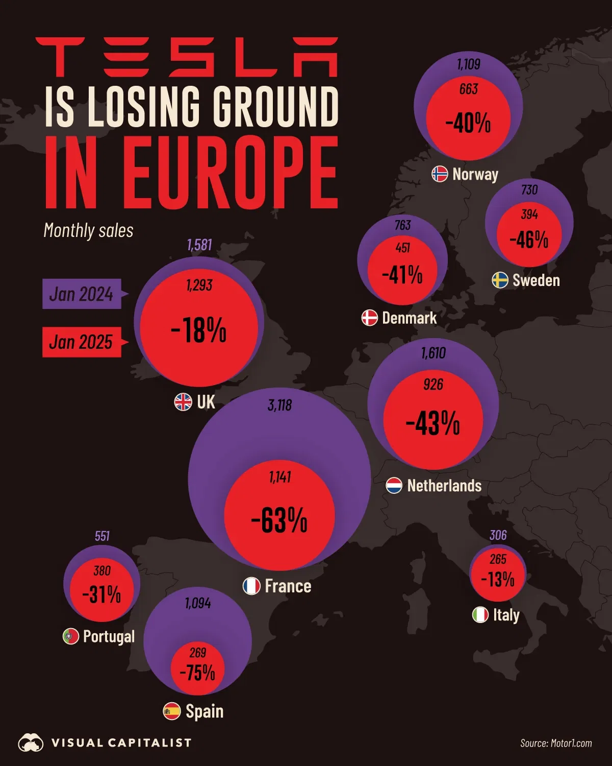 Tesla’s European Sales Have Fallen 50% 📉
