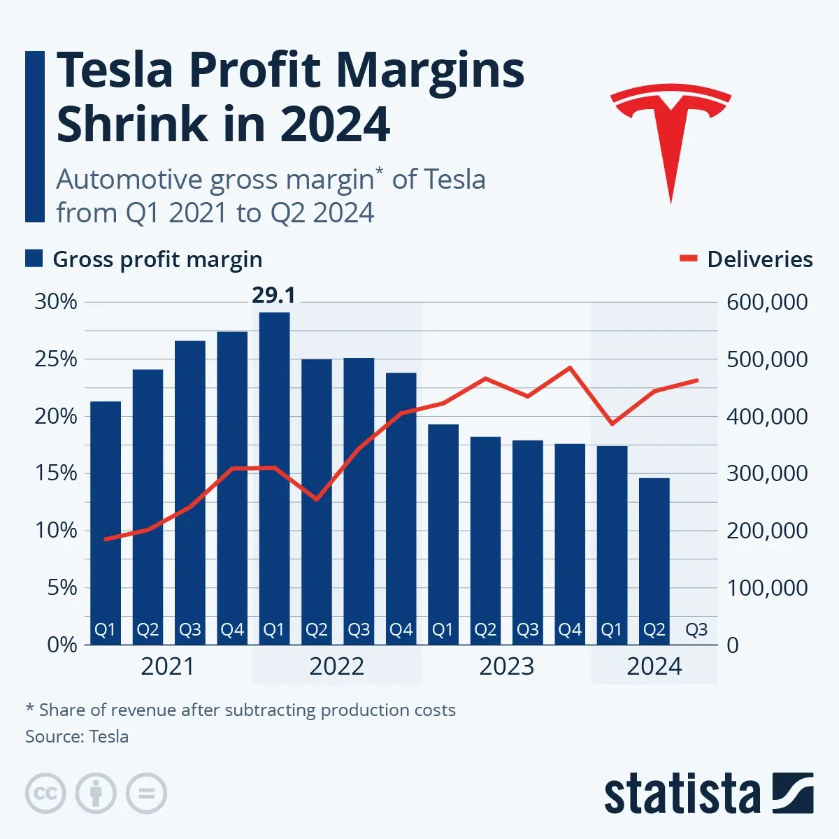 Tesla Profit Margins Shrink in 2024
