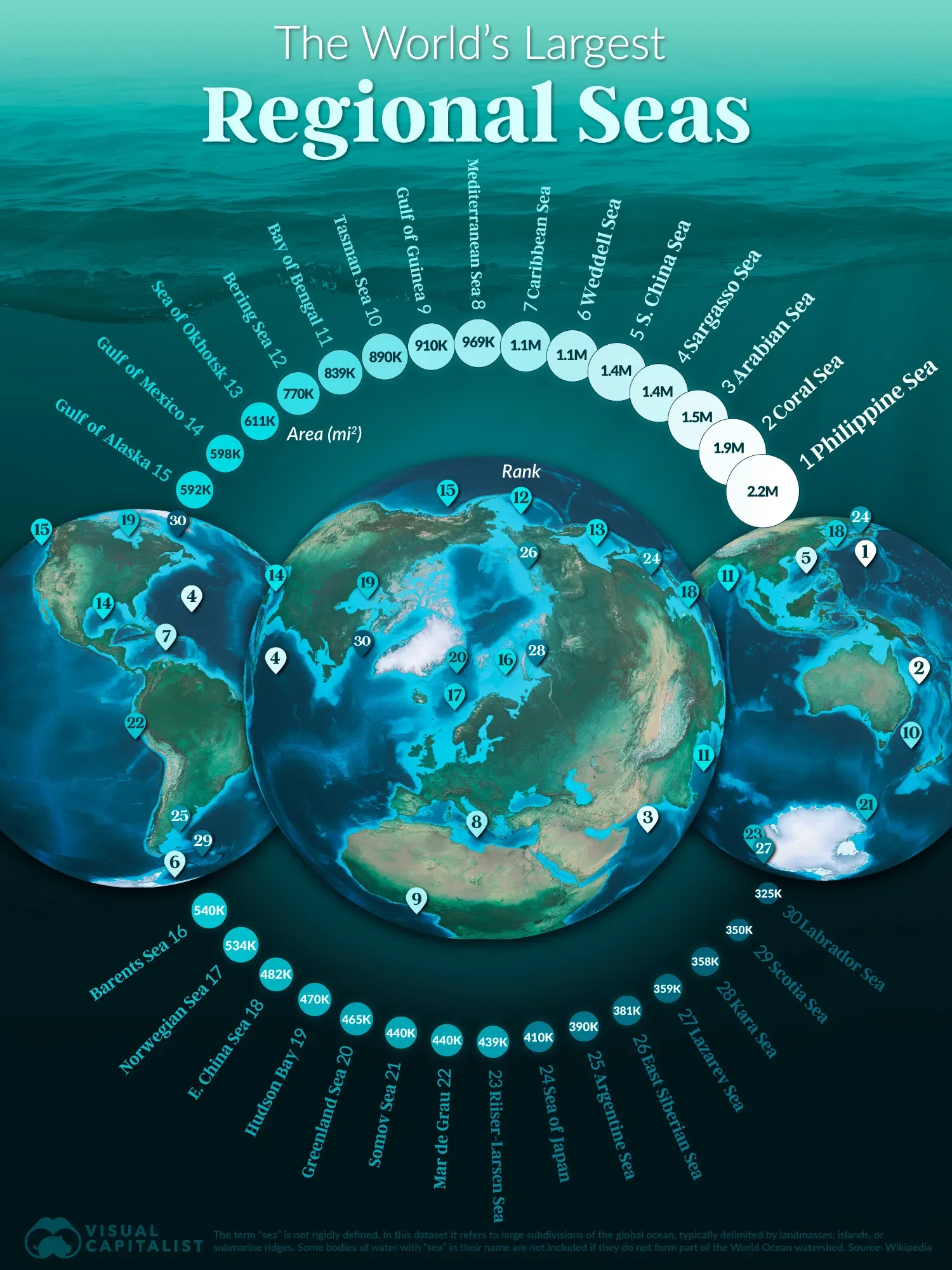 Mapped: The World’s Largest Regional Seas