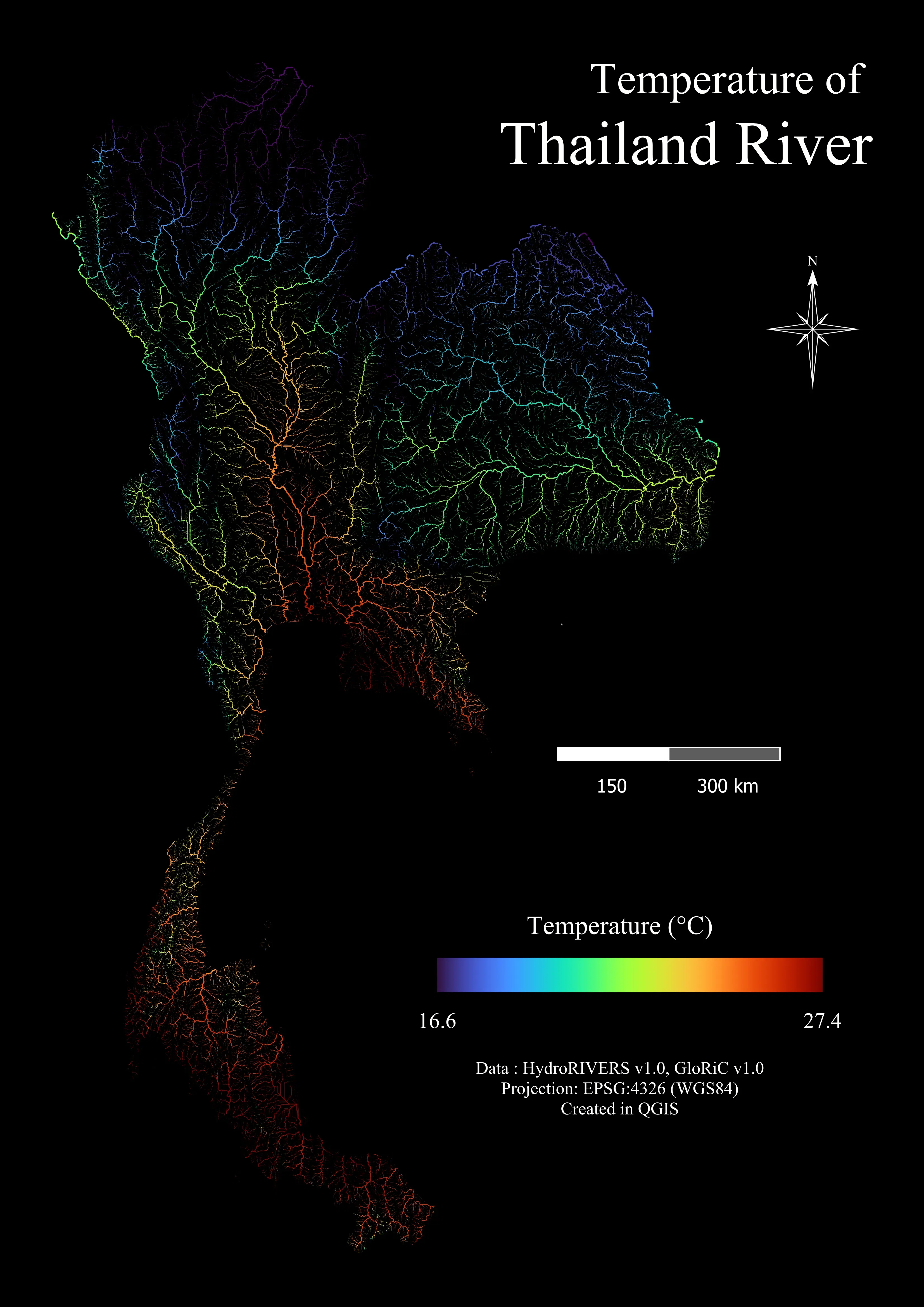 🌡️ Temperature of Thailand River Network