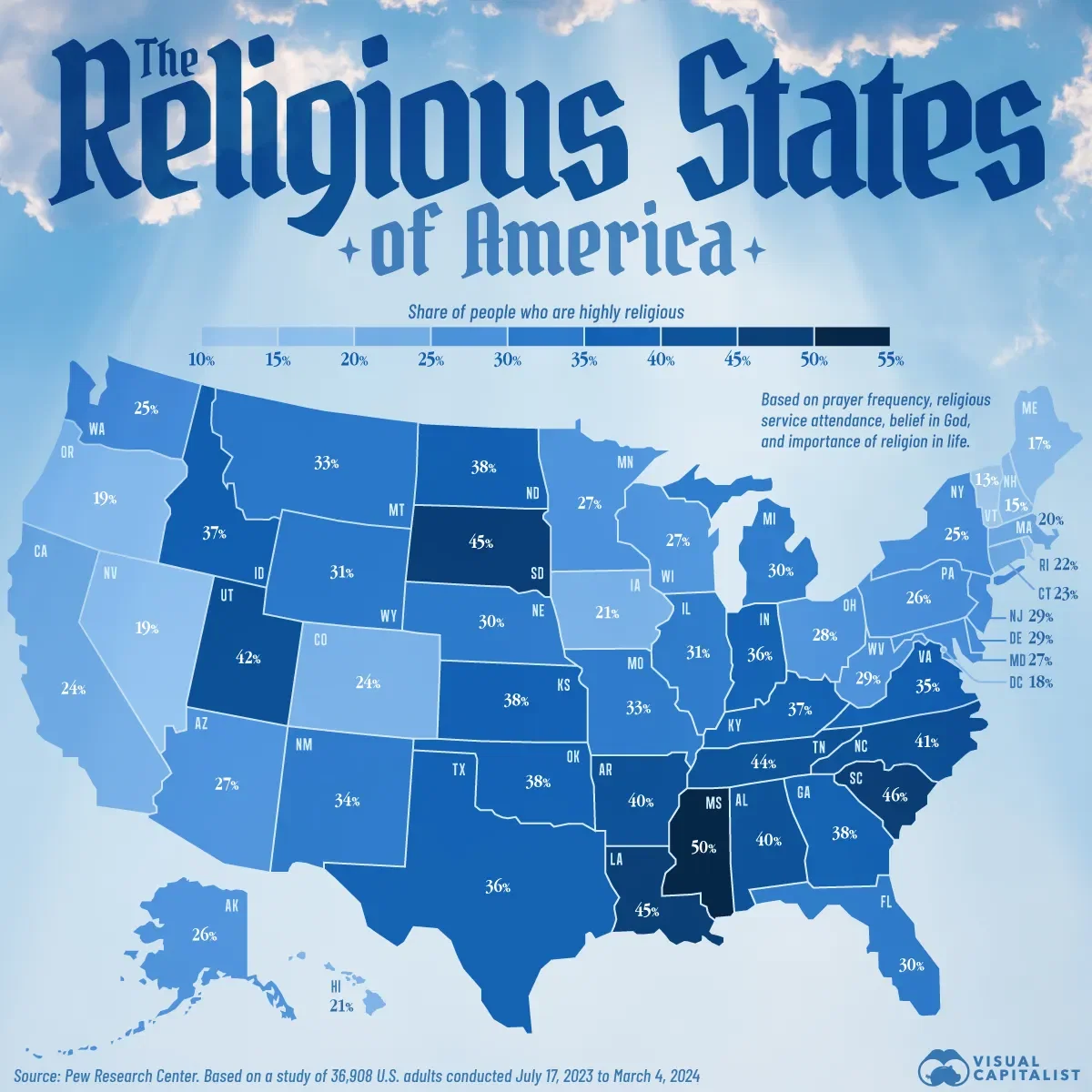 America's Most Religious States 🕯️