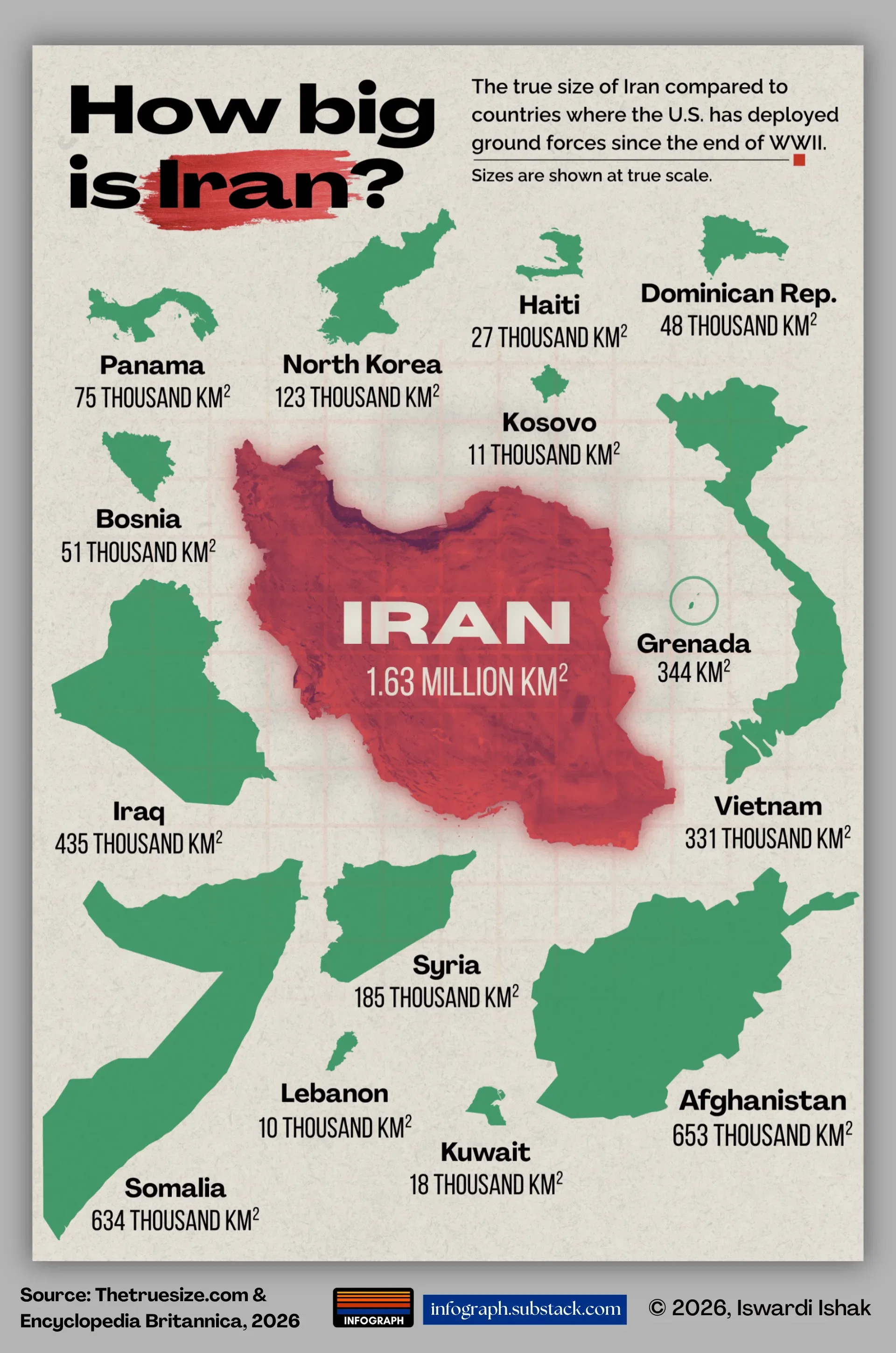 The True Size of Iran 