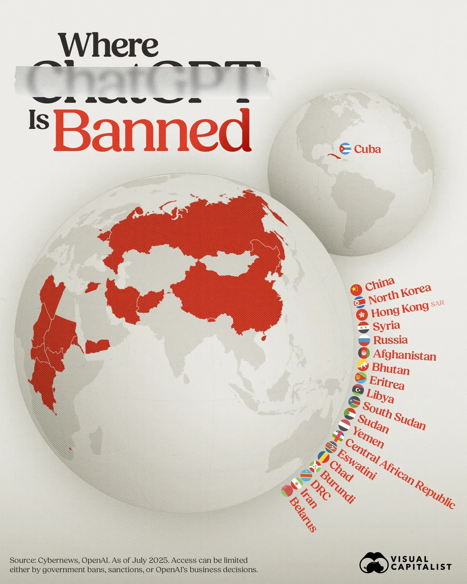 No ChatGPT In These Countries 🛑
