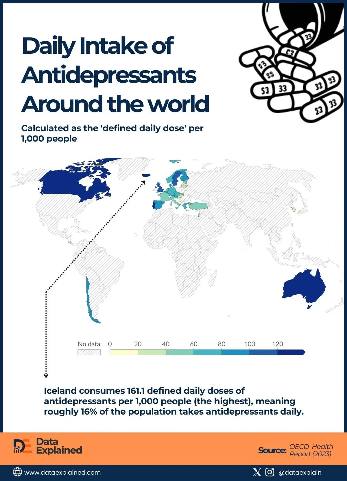 Mapped: World’s Highest Antidepressant Usage