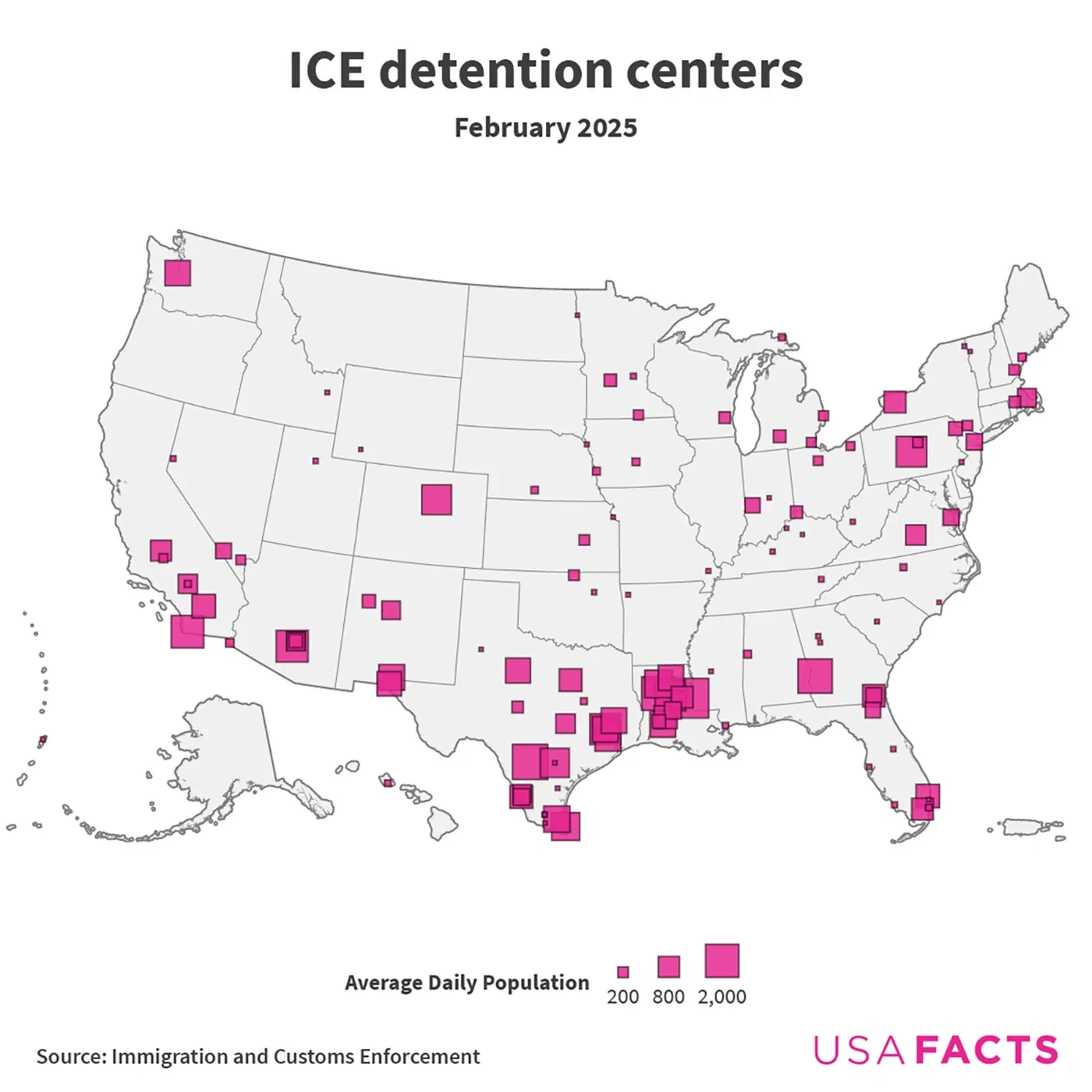 How many people are in ICE detention?