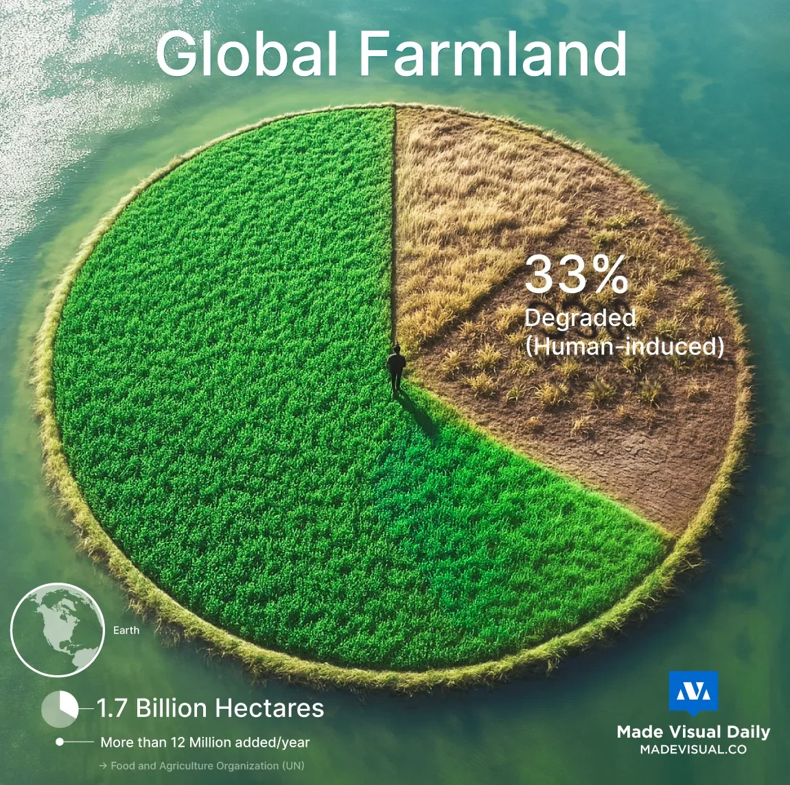 Human Induced farmland degradation visualized