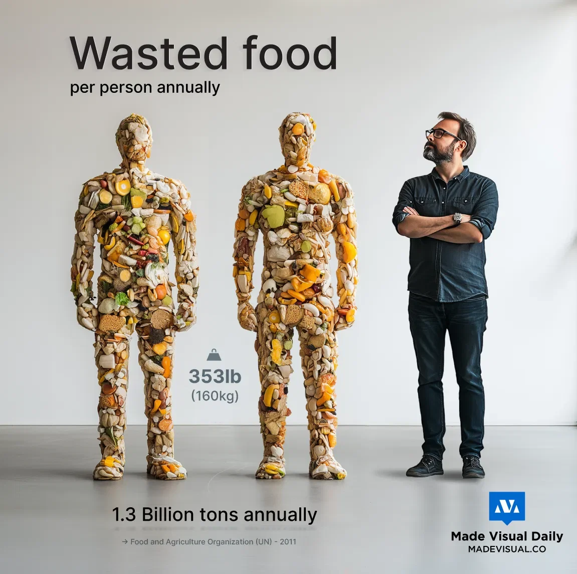 Food wasted per person visualized