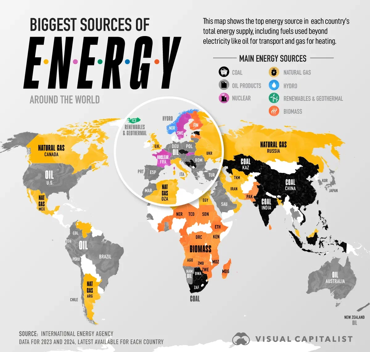 Mapped: The World’s Biggest Energy Sources by Country
