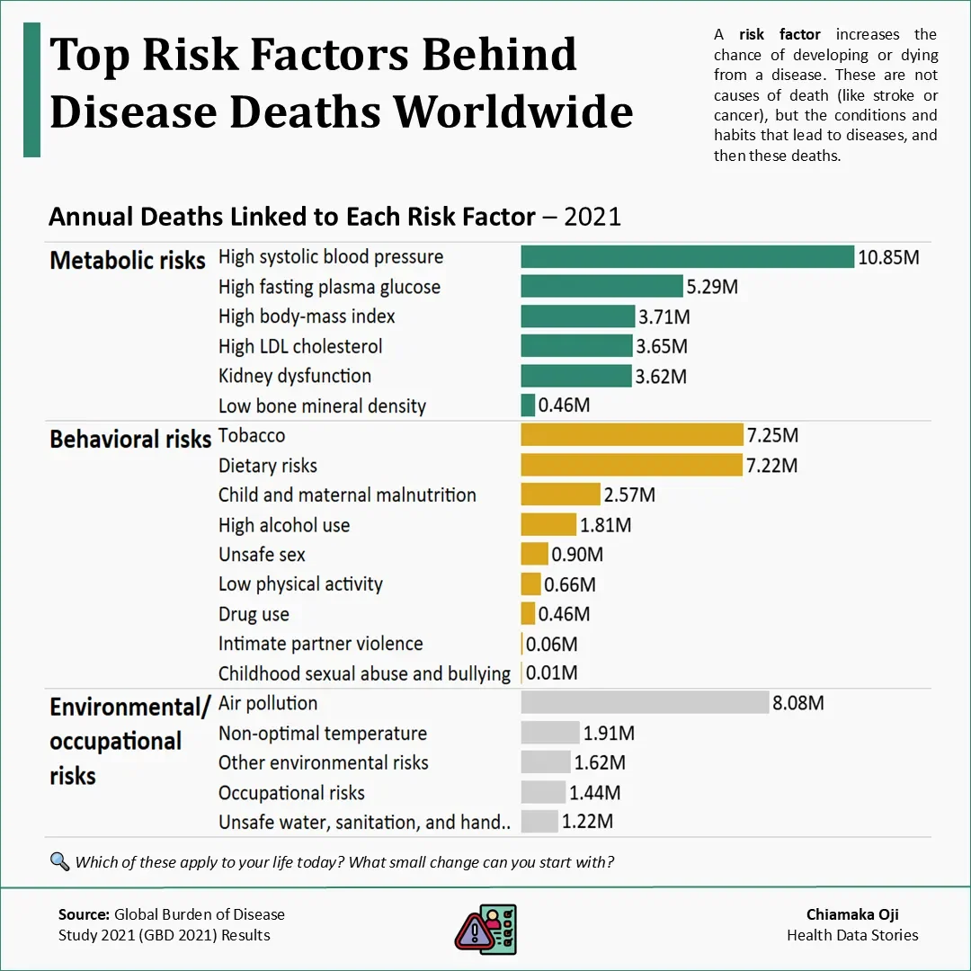 Top Risk Factors Behind Disease Deaths Globally (What You Can Change)