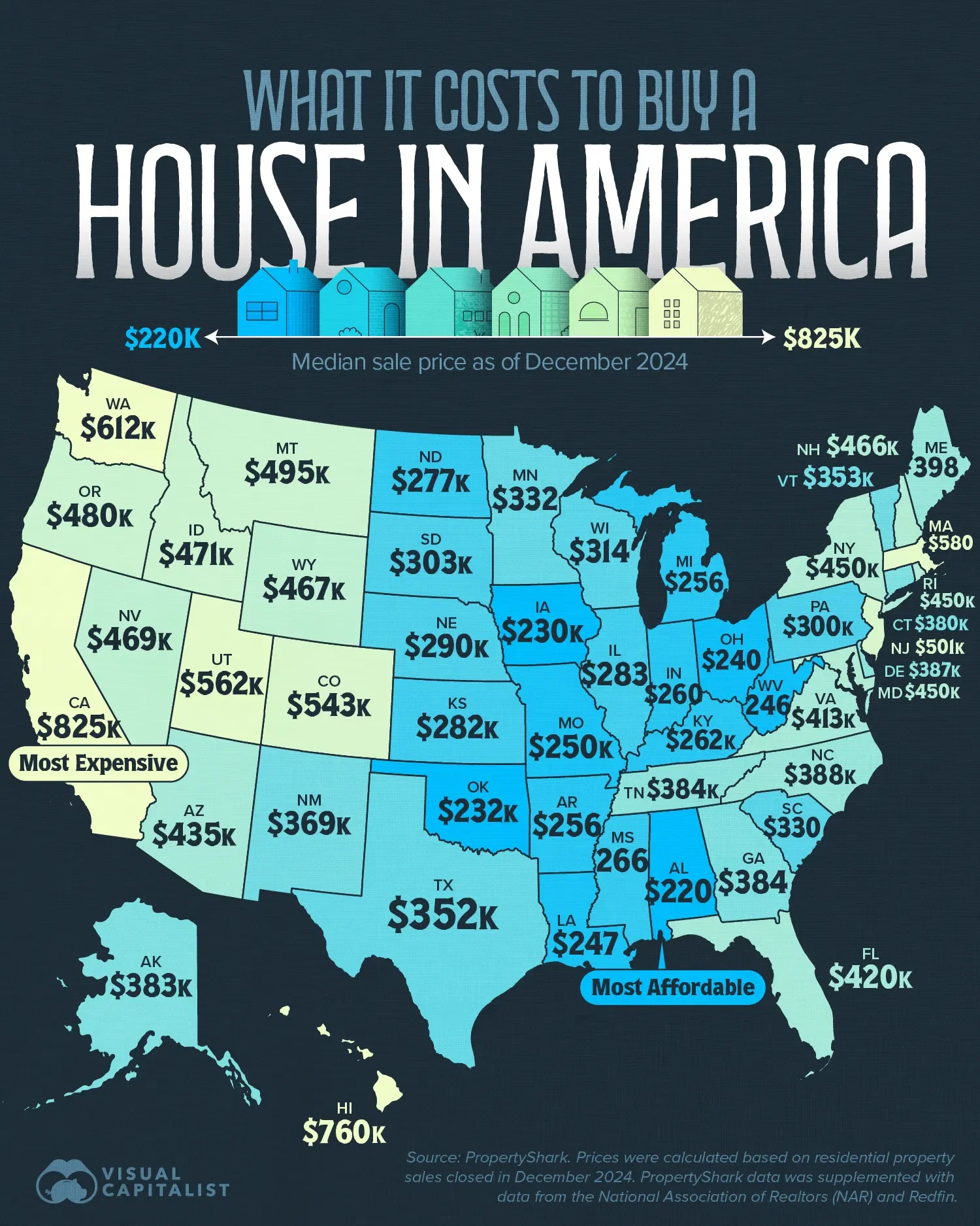 Mapped: Average House Prices by State