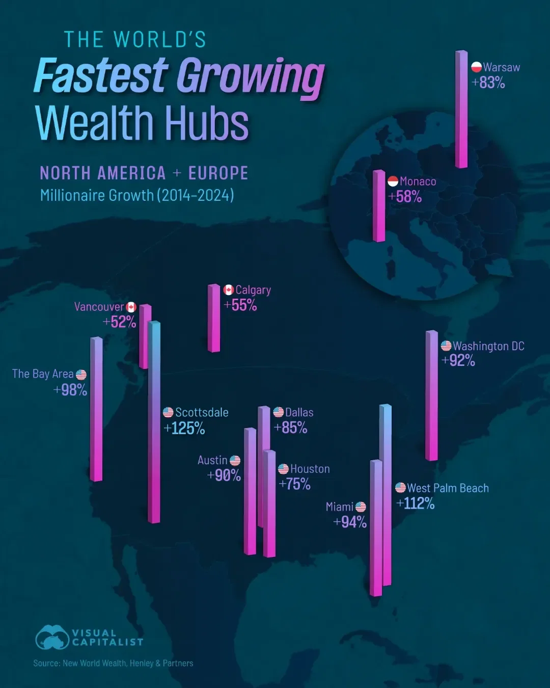 Swipe to See the World’s Fastest Growing Wealth Hubs