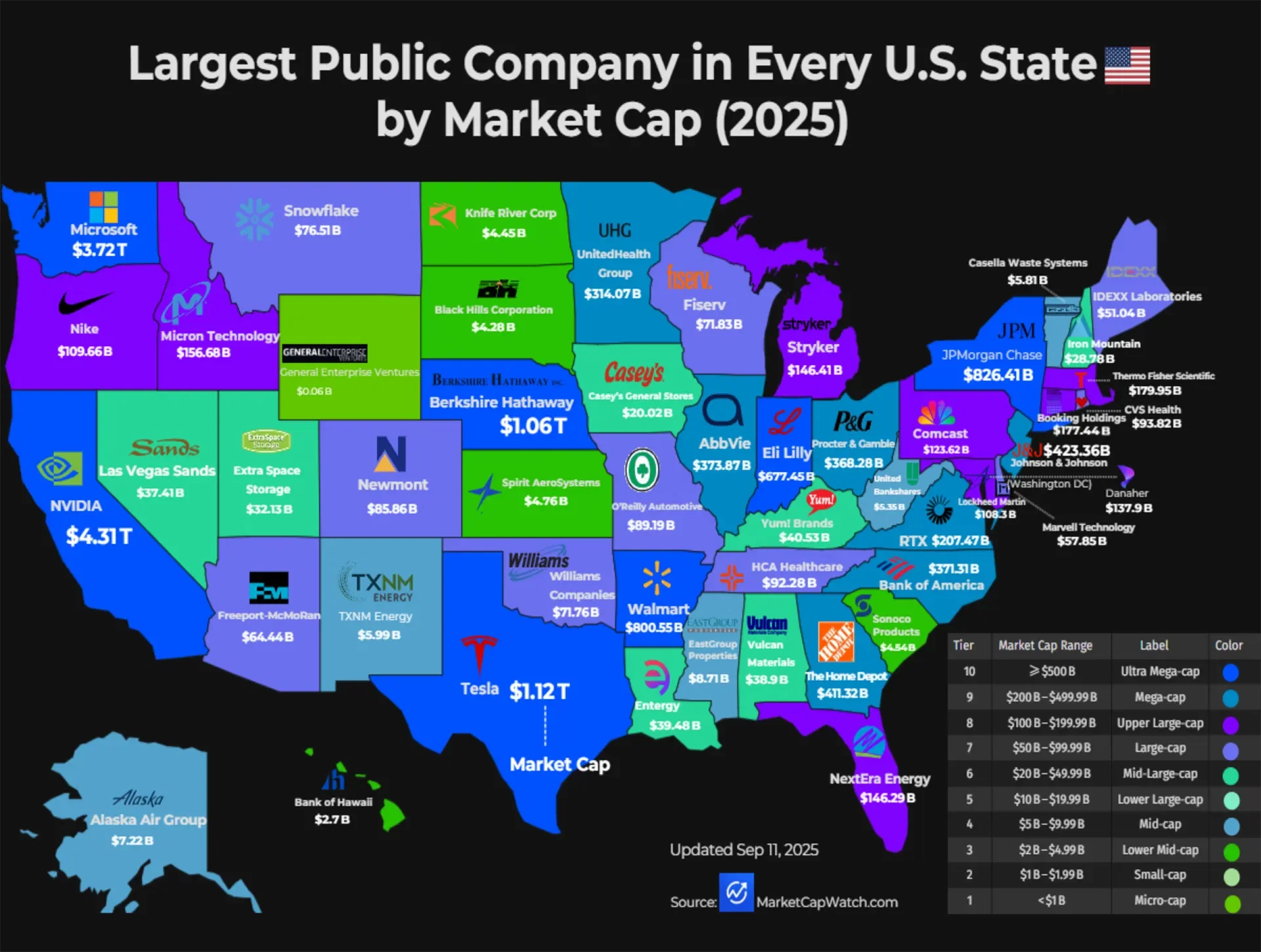 America’s Corporate Leaders: Biggest Public Company in Every State