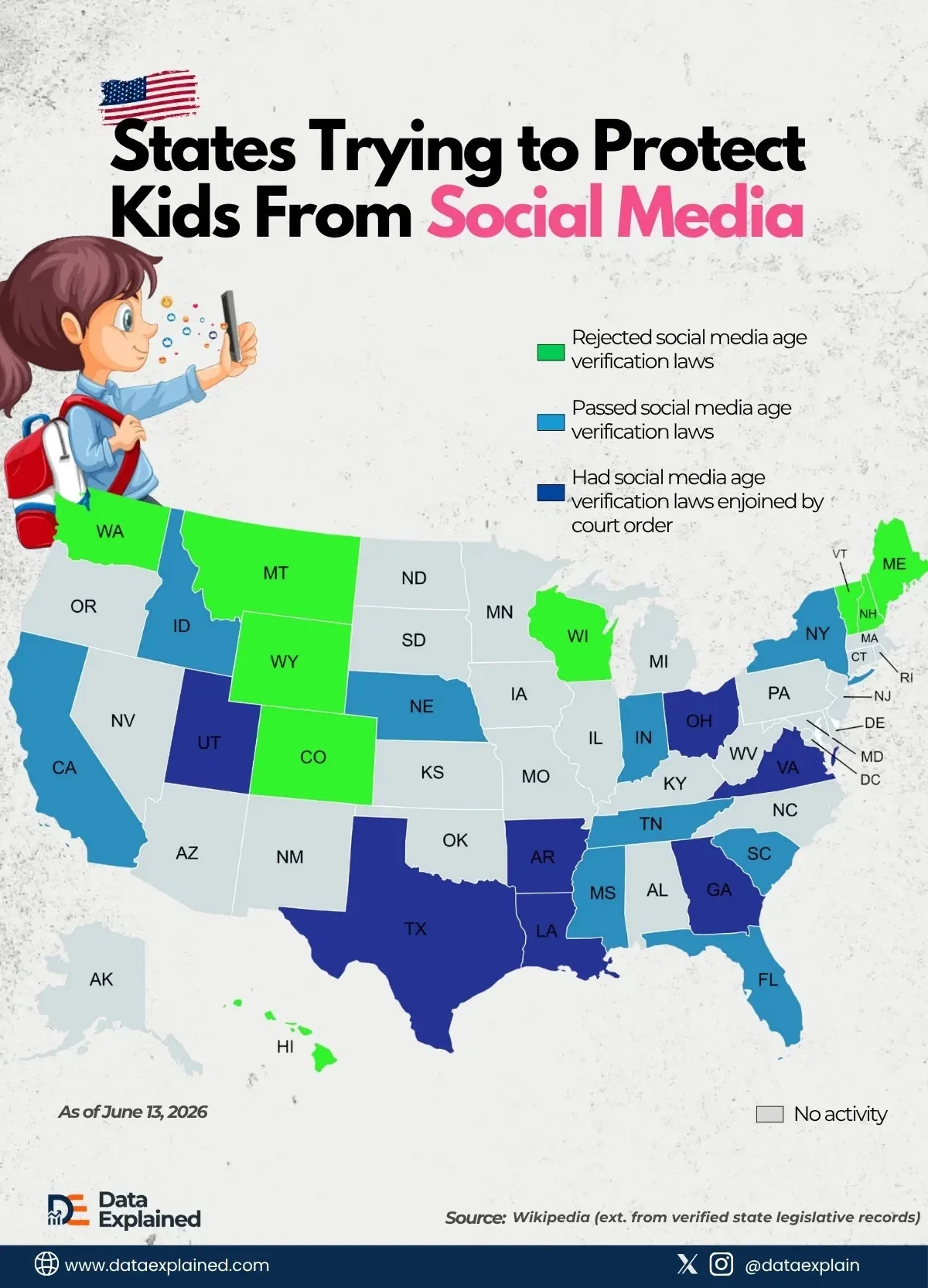 Mapped: Which U.S. States Have Tried to Protect Kids From Social Media?