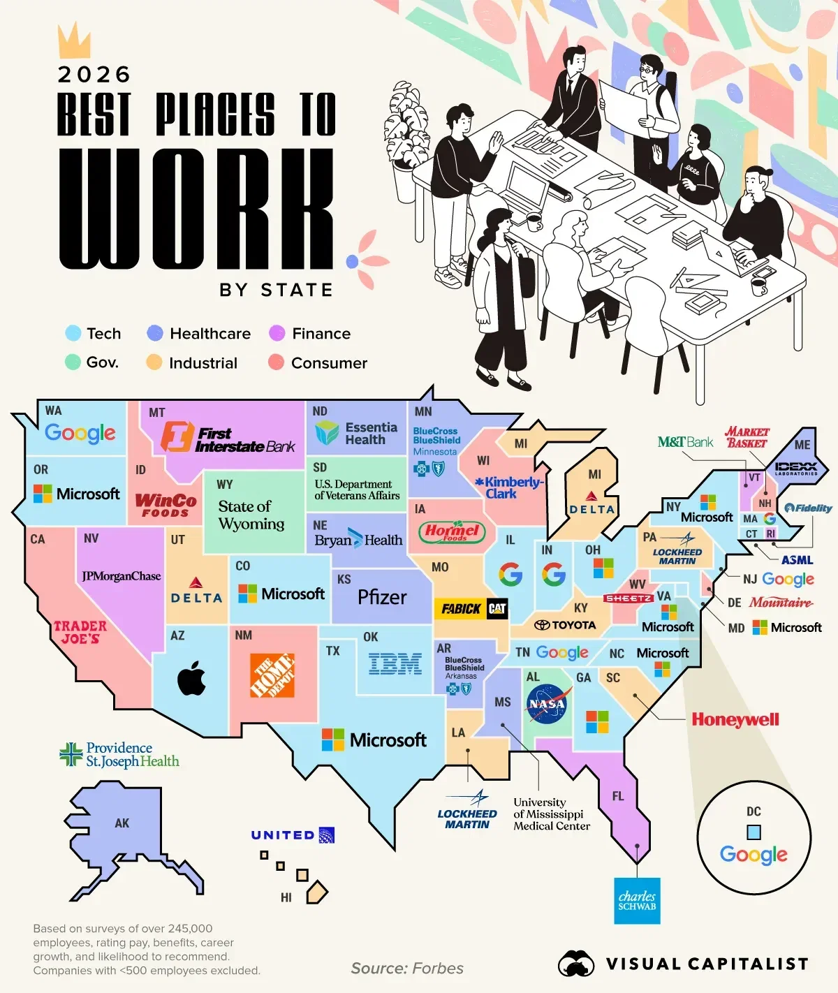 Mapped: The Best Employer in Every U.S. State