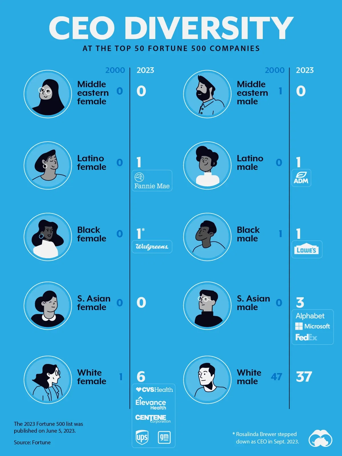 CEO Diversity at the Top 50 Fortune 500 Companies 🇺🇸