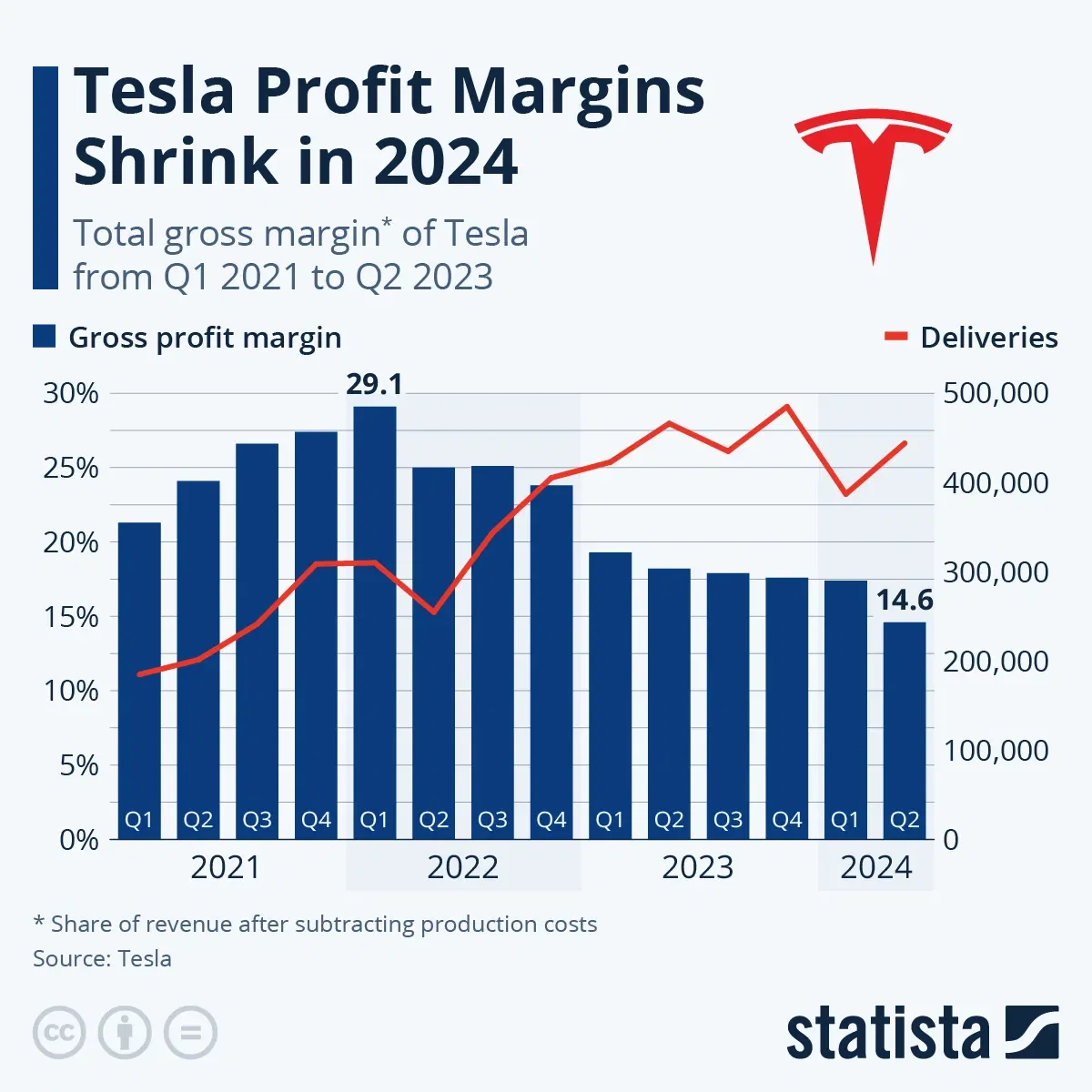 Tesla Profit Margins Shrink in 2024