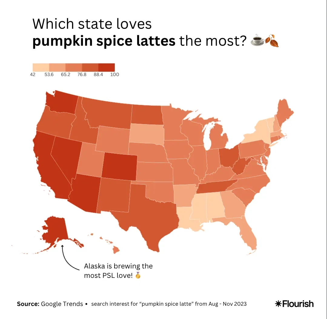 Which state loves pumpkin spice lattes the most? ☕️🍂